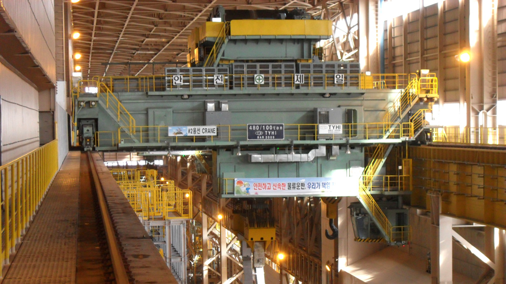 韩国浦项480吨铸造起重机